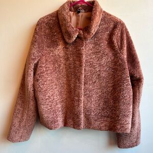 H&M Women's Blush Teddy Jacket size Large